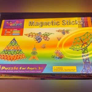 206bPcs Magnetic Building Sticks Blocks Toys, Magnet Educational Toys STEM